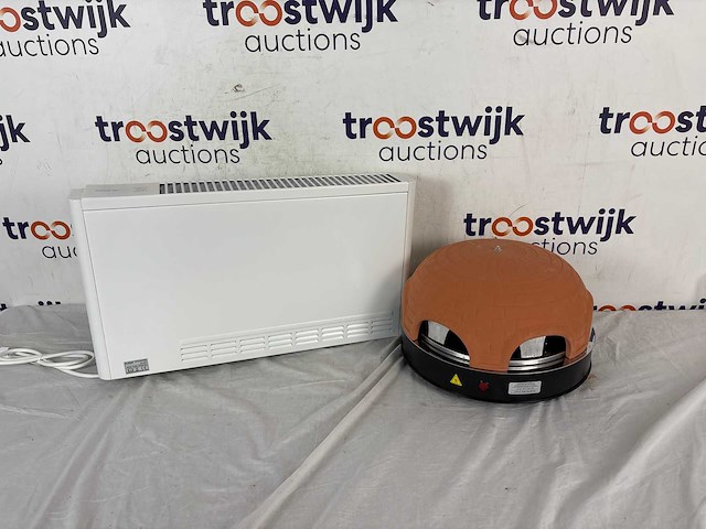 Convectorkachel safe-t-convect - wit + emerio pizzarette origineel - 6 persoons pizza oven - afbeelding 1 van  3