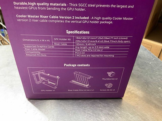 Coolermaster universal vertical graphics cart holder kit - afbeelding 2 van  3