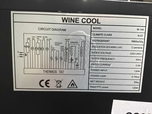 Coolselect w-140 wijn koelkast - afbeelding 2 van  10