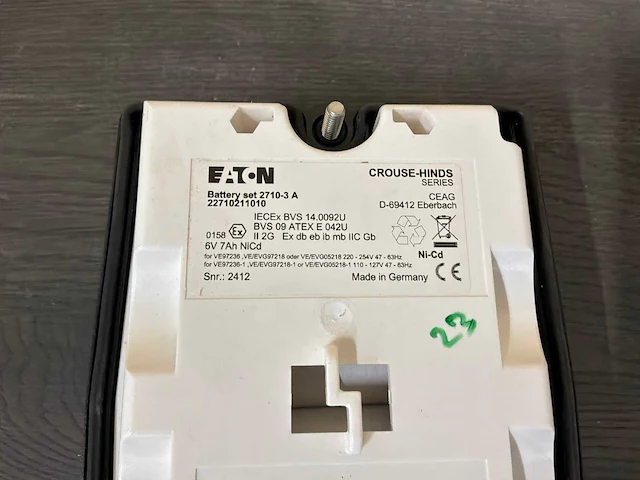 Cooper crouse-hinds 2710-3a oplaadbare batterij - afbeelding 2 van  9