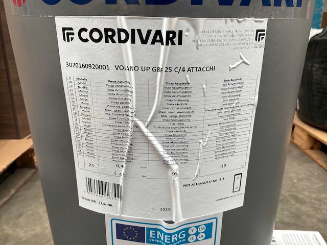 Cordivari buffertank - 25 ltr. - afbeelding 4 van  4