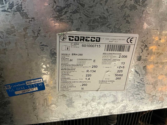 Coreco erh-250 koelvitrine - afbeelding 4 van  5