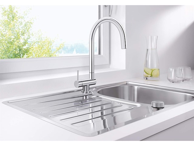 Coressa keukenkraan in chroom hendel links - afbeelding 2 van  2