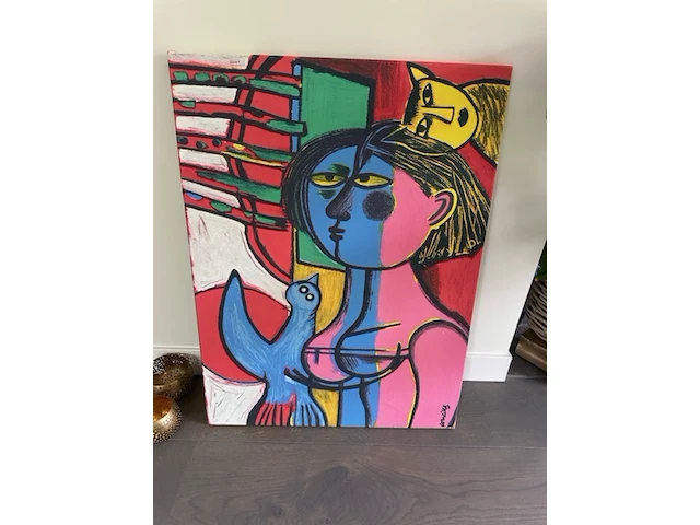 Corneille "femme oiseau bleu et chat jaune" - afbeelding 2 van  4
