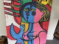 Corneille "femme oiseau bleu et chat jaune" - afbeelding 2 van  4