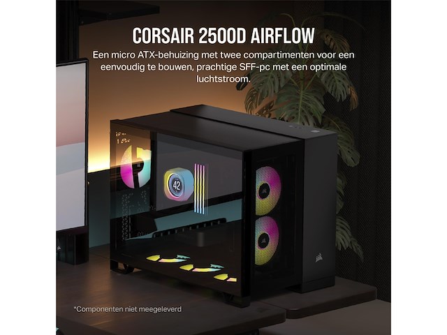 Corsair 2500d airflow matx pcbehuizing - afbeelding 2 van  4