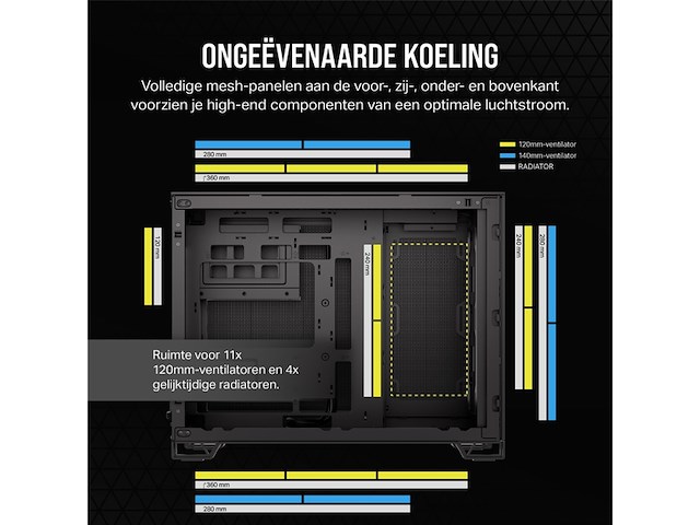 Corsair 2500d airflow matx pcbehuizing - afbeelding 3 van  4