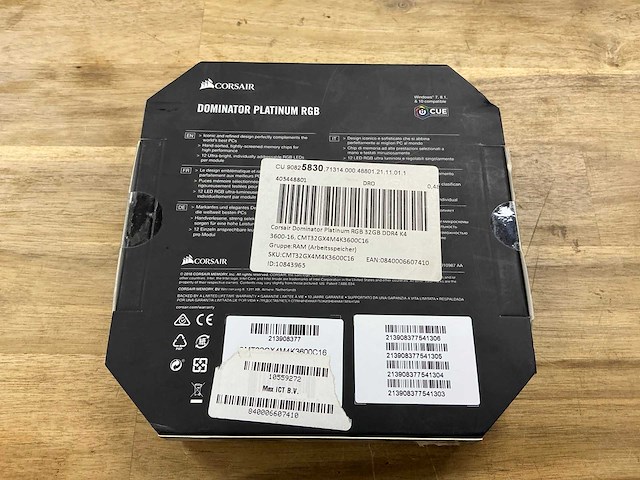 Corsair dominator plantinum rgb 32gb ddr4 3600mhz - afbeelding 3 van  3