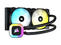 Corsair h100 rgb vloeibare cpu-koeler 240mm aio sp120 rgb zwart - afbeelding 1 van  5