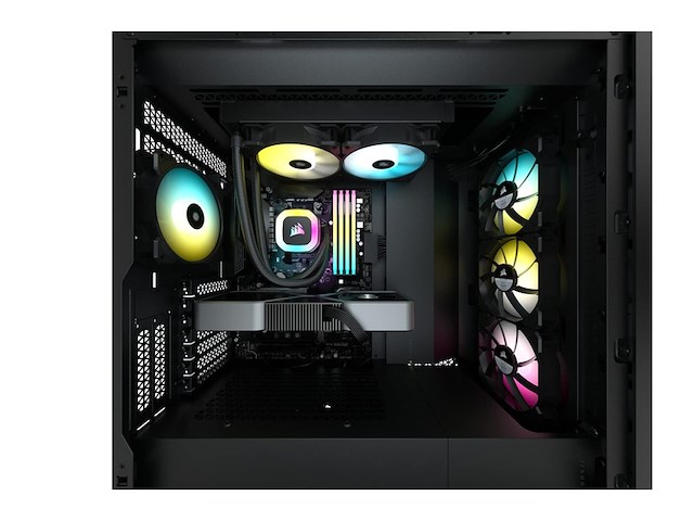 Corsair h100 rgb vloeibare cpu-koeler 240mm aio sp120 rgb zwart - afbeelding 3 van  5