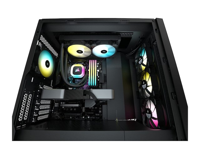 Corsair h100 rgb vloeibare cpu-koeler 240mm aio sp120 rgb zwart - afbeelding 4 van  5