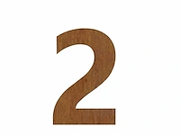 Cortenstaal huisnummer (plak) 2