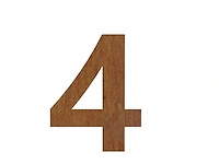 Cortenstaal huisnummer (plak) 4