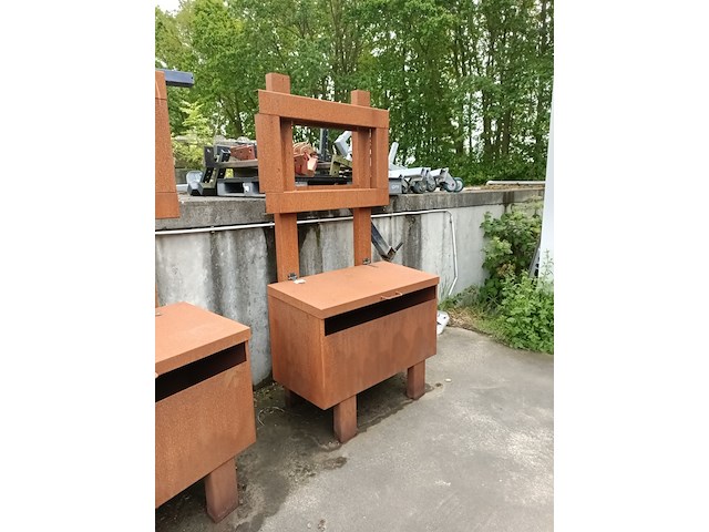 Cortenstaal pakketten brievenbus - afbeelding 1 van  4