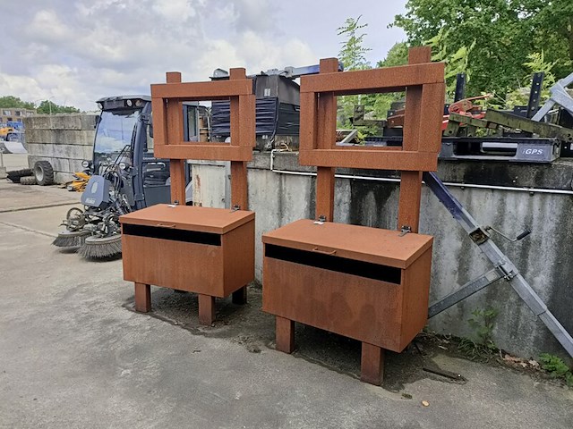 Cortenstaal pakketten brievenbus - afbeelding 4 van  4