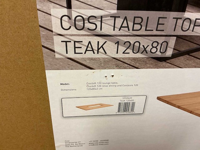 Cosi cosiloft teak 120x80cm vuurtafelblad - afbeelding 3 van  3