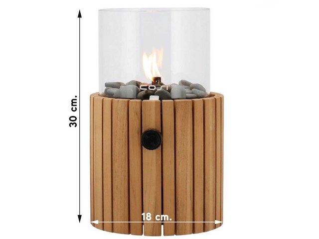 Cosi cosiscoop timber round teak gas lantaarn (4x) - afbeelding 2 van  4