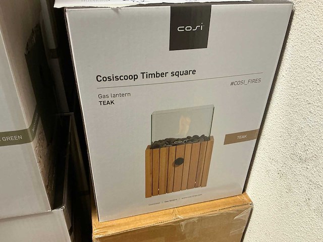 Cosi cosiscoop timber square teak gas lantaarn (4x) - afbeelding 4 van  4
