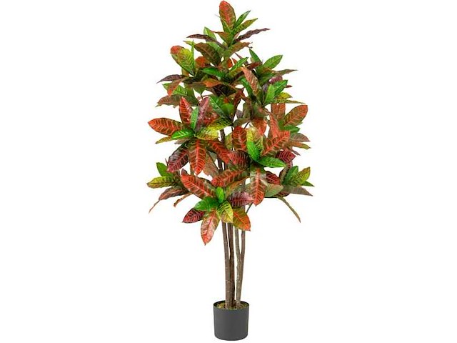 Costway croton 150cm hz10318-1 kunstplant in pot - afbeelding 1 van  2