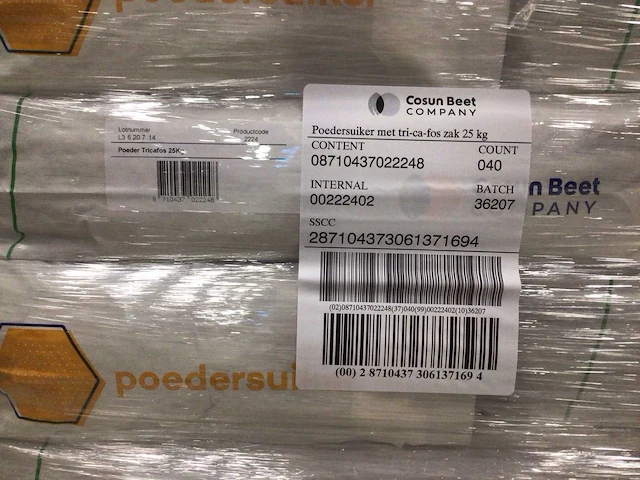 Cosun beet company poedersuiker 25kg (40x) - afbeelding 3 van  3