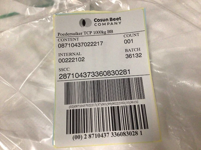 Cosun beet company poedersuiker tcp 1000kg bb (2x) - afbeelding 2 van  2