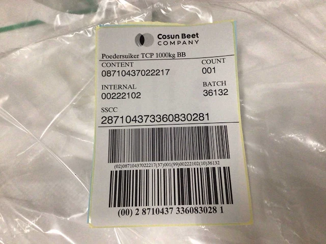Cosun beet company poedersuiker tcp 1000kg bb (2x) - afbeelding 2 van  2