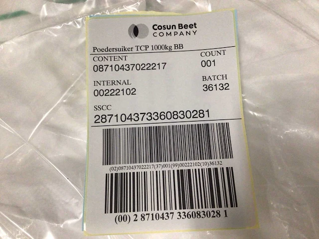 Cosun beet company poedersuiker tcp 1000kg bb (2x) - afbeelding 2 van  2