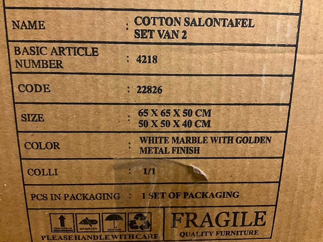 Cotton salontafelset van 2 - afbeelding 4 van  12