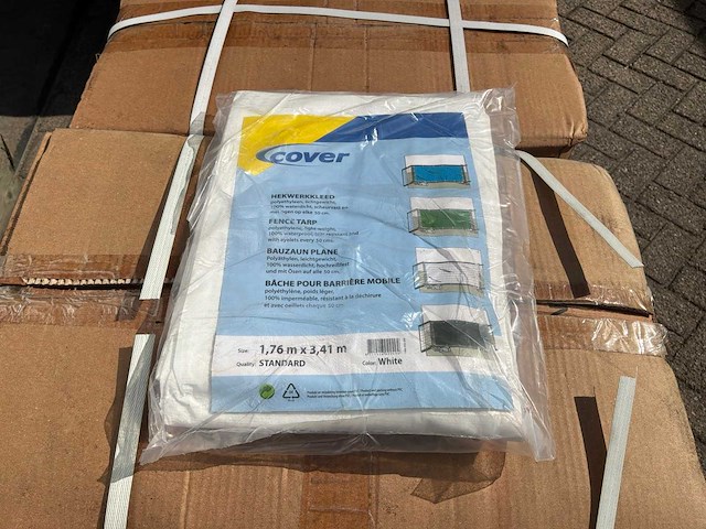 Cover hekwerkkleed brandvertragend wit (200x) - afbeelding 1 van  3