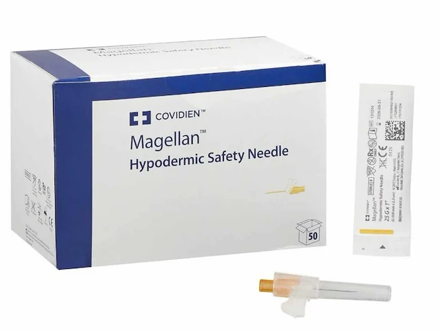Covidien - magelan - hypodermic safety needle 25g - injectienaald (3000x) - afbeelding 1 van  9