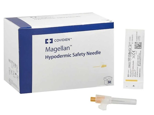 Covidien - magelan - hypodermic safety needle 25g - injectienaald (6000x) - afbeelding 1 van  7