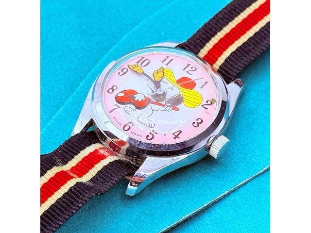 Cowboy snoopy ''swiss version'' boysize mechanisch horloge - afbeelding 1 van  7