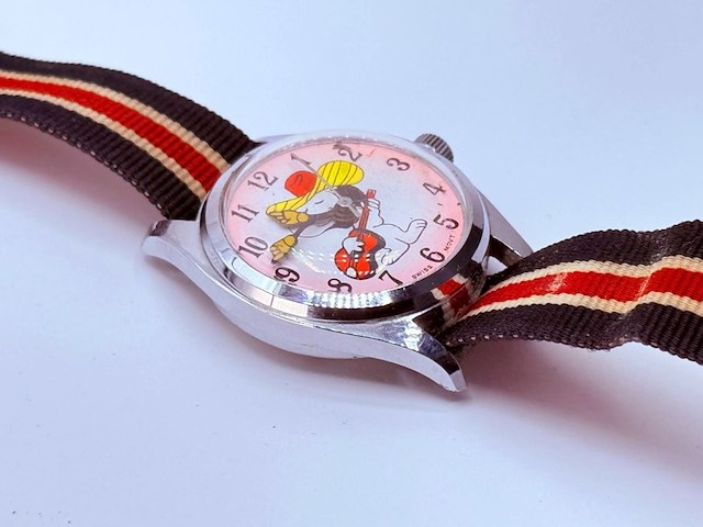 Cowboy snoopy ''swiss version'' boysize mechanisch horloge - afbeelding 5 van  7