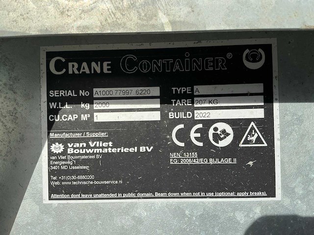 Crane container kraancontainer - afbeelding 4 van  5