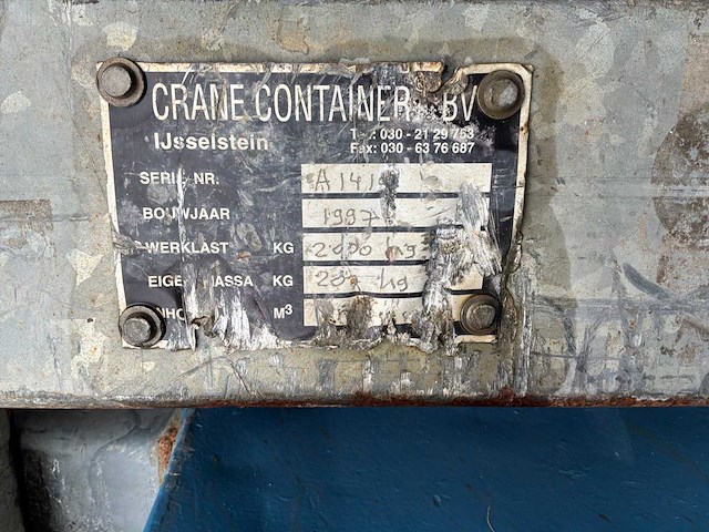 Cranecontainer puin kantelbak (2x) - afbeelding 5 van  5