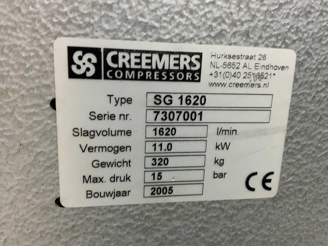 Creemers sg 1620 luchtcompressor 15bar - afbeelding 4 van  4