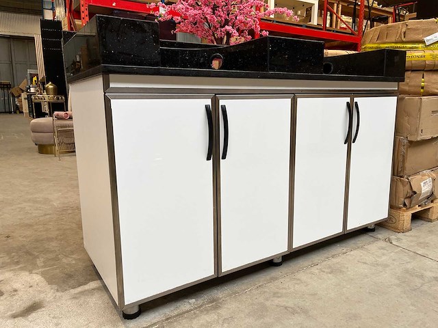 Crêpe toonbank met onderkast en marmeren werkblad - afbeelding 2 van  9