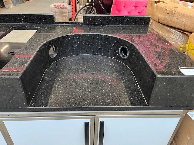 Crêpe toonbank met onderkast en marmeren werkblad - afbeelding 4 van  9