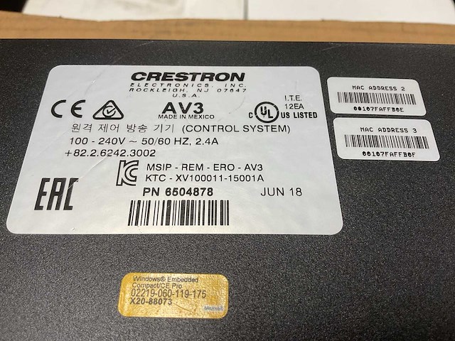 Crestron av3 control processor - afbeelding 1 van  1