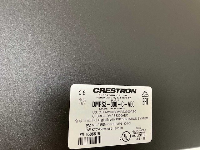 Crestron (dmps3-300-c-aec) 3-series professional presentation media system 300 w/acoustic audio conferencing interface - afbeelding 7 van  7