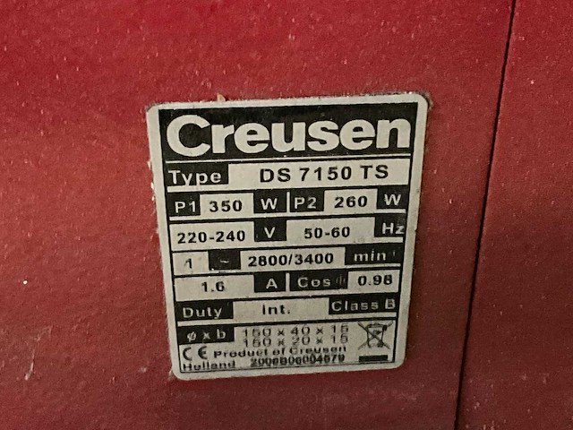 Creusen ds7150ts dubbelsteens slijpmachine - afbeelding 7 van  7