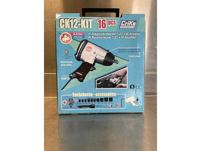 Criko ck12-kit pneumatische slagmoersleutel 1/2” + 10 doppen - afbeelding 7 van  10