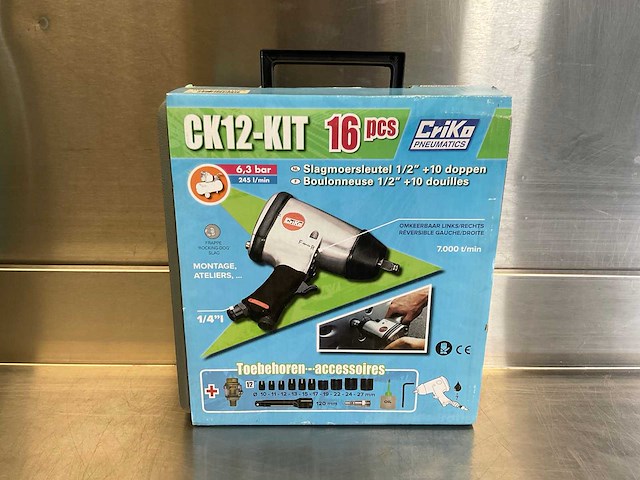 Criko ck12-kit pneumatische slagmoersleutel 1/2” + 10 doppen - afbeelding 1 van  2