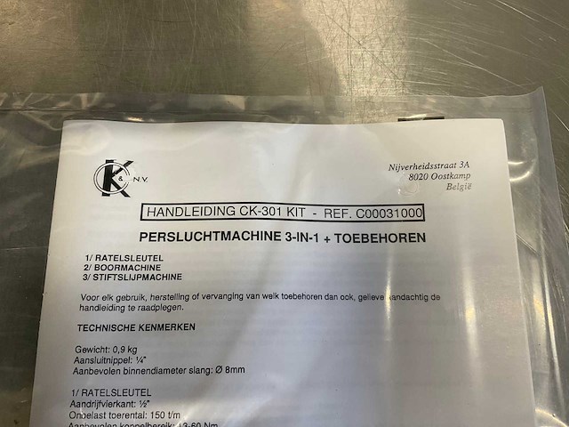 Criko ck301-kit pneumatische kit - ratelsleutel 1/2” + boormachine 10mm + stiftslijpmachine 6mm - 30 delig - afbeelding 7 van  10