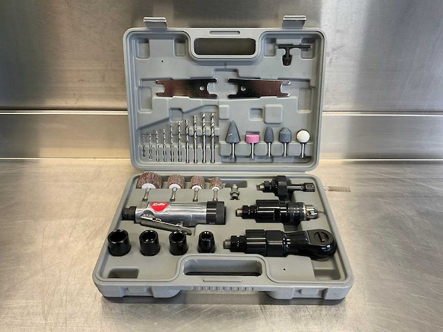 Criko ck301-kit pneumatische kit - ratelsleutel 1/2” + boormachine 10mm + stiftslijpmachine 6mm - 30 delig - afbeelding 2 van  7