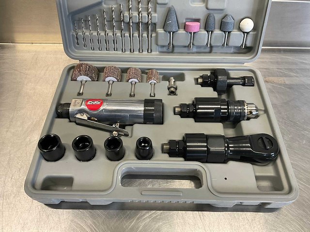 Criko ck301-kit pneumatische kit - ratelsleutel 1/2” + boormachine 10mm + stiftslijpmachine 6mm - 30 delig - afbeelding 5 van  7
