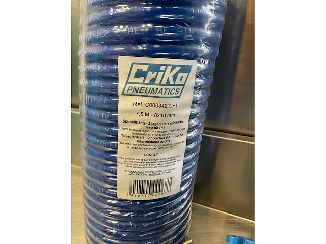 Criko pneumatische spiraalslang - 7,5 mtr - 8x10mm (5x) - afbeelding 2 van  5