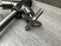 Cristina rubinetterie cross road wastafelkraan brushed steel 27cm - afbeelding 7 van  8