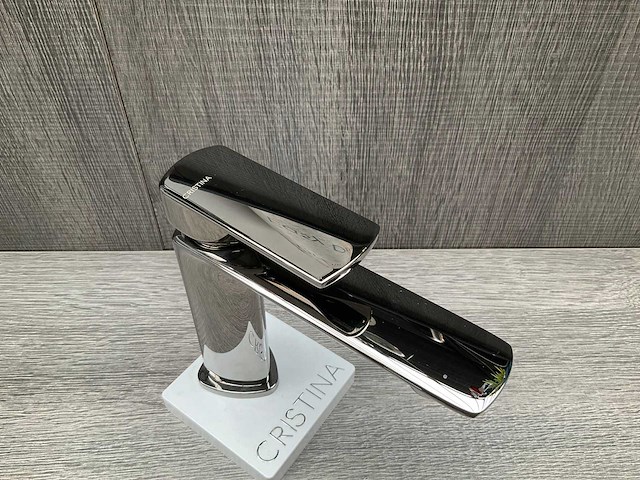 Cristina rubinetterie profilo wastafelkraan polished black chrome - afbeelding 3 van  7