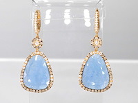 Crivelli gouden oorhangers met natuurlijke edelstenen en diamanten